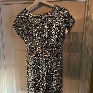 Gianni Bini Silver Sequin Mini Dress
